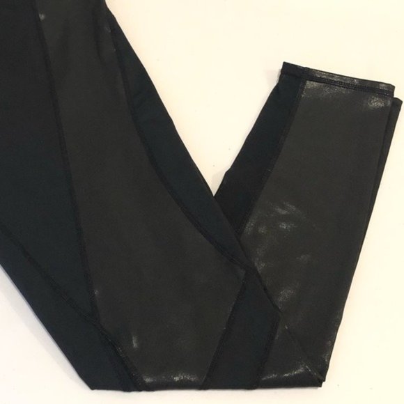 Zella Lived In Panel Coated Leggings Black Mesh Large - Picture 4 of 16